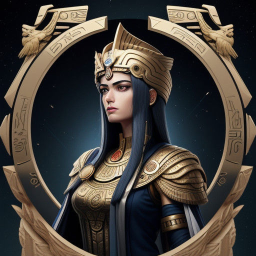 Majestic Goddess Athena in Bespoke Luxe Egyptian Attire