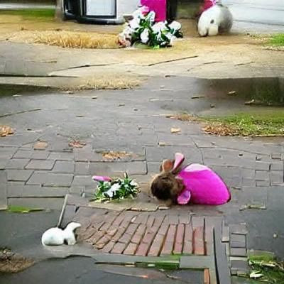 Sad Girl Cries Over Dead Rabbit