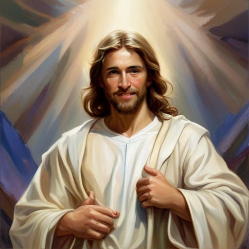 Hyperrealistic Portrait of Jesus Christ with Halo
