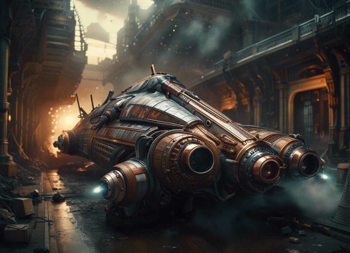 Epic Rocket Car Digital Matte Painting