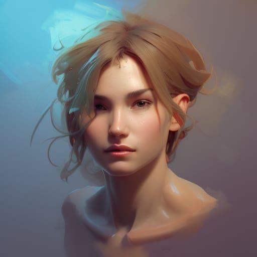 Detailed Lion Portrait in Digital Art Style