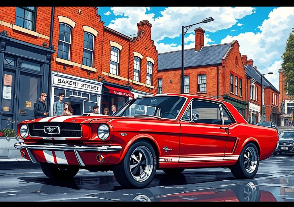 1965 Ford Mustang Coupe in Anime Style