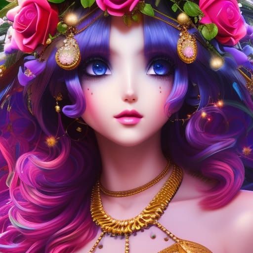 Cosmic Rose: Ethereal Anime Masterpiece in 8K