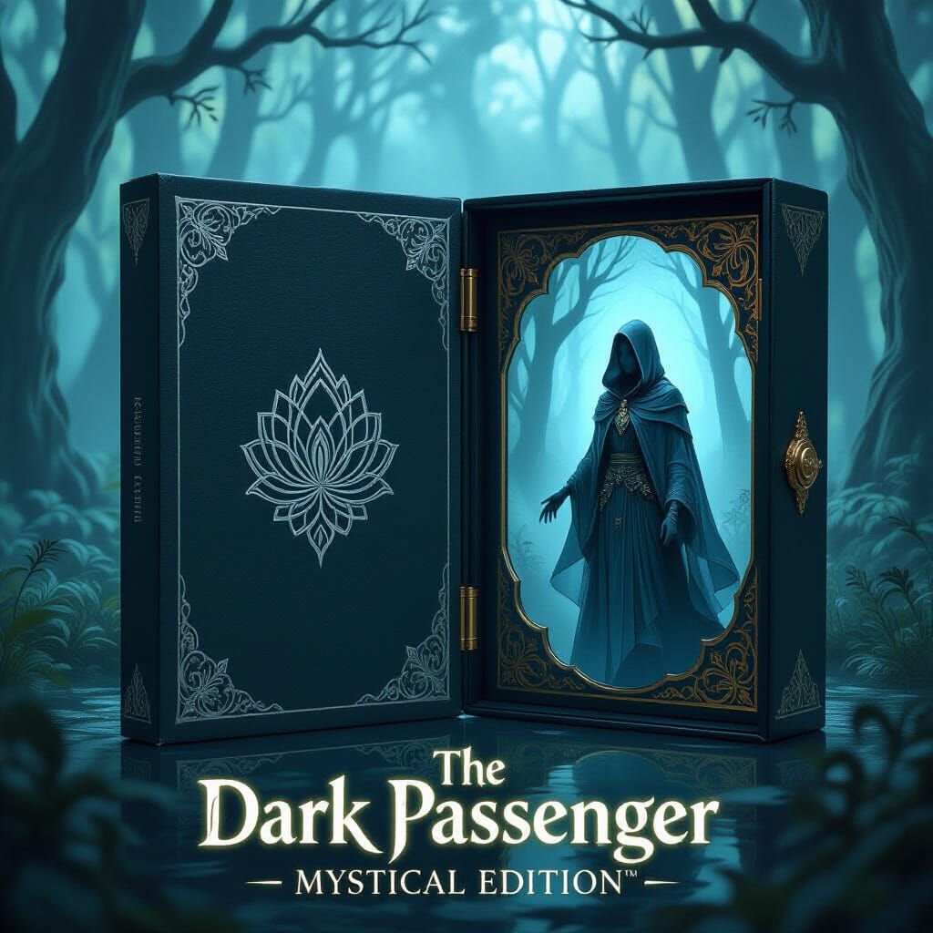 Mystical Dark Passenger Packaging with Ethereal Forest Art
