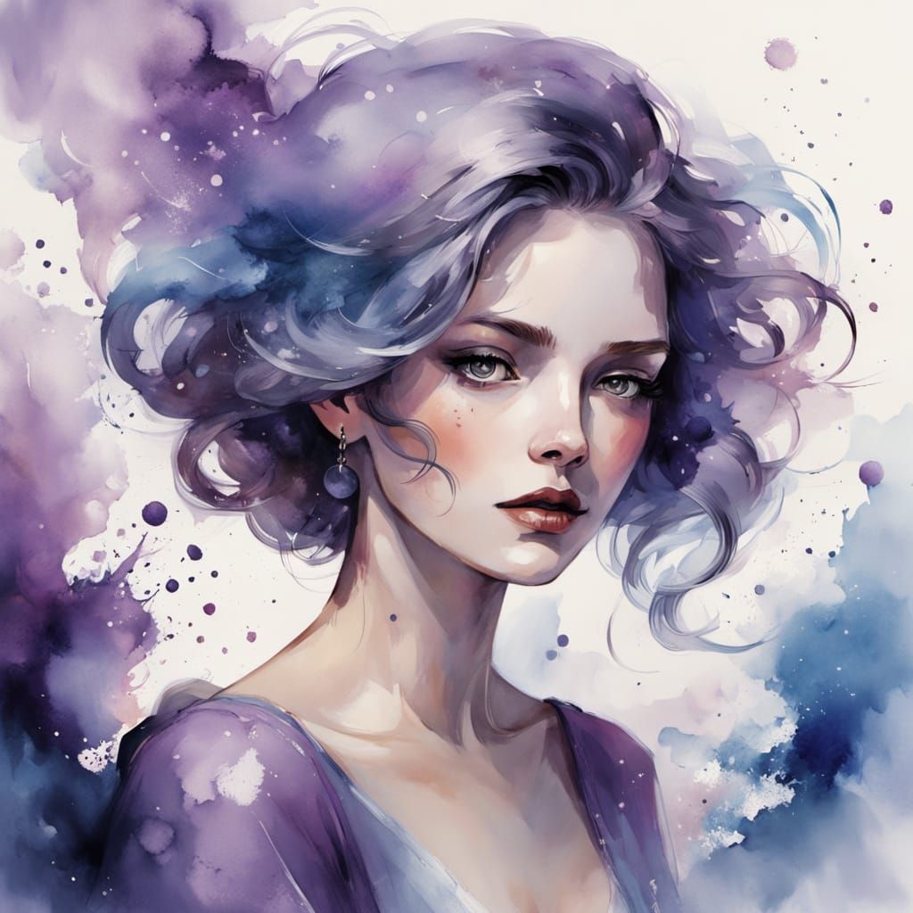 Cosmic Cafe Anniversary Celebration in Watercolor Style