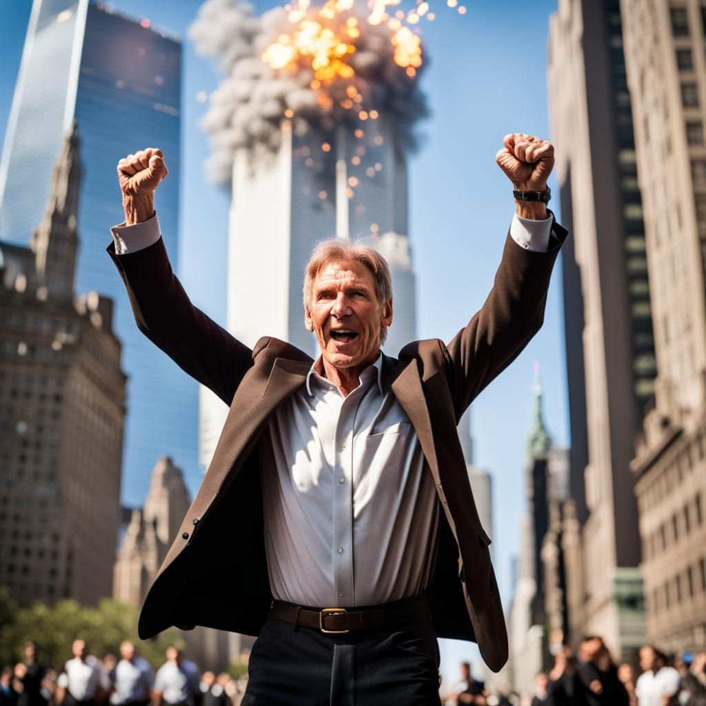 Actor Celebrates Amidst Explosions: Professional Photography