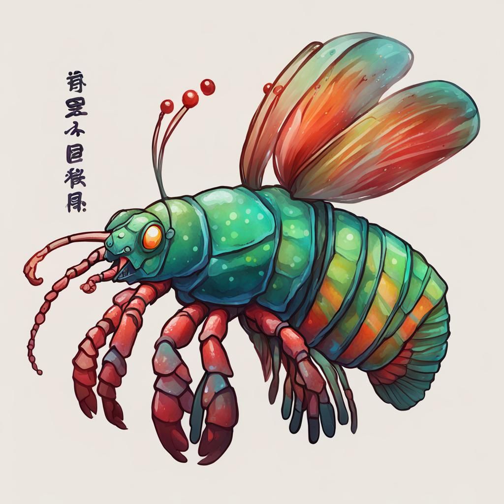 Colorful Mantis Shrimp Digital Art