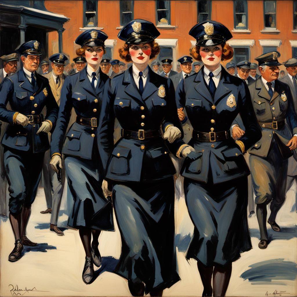 Police Matron Portrait in Ashcan School Style