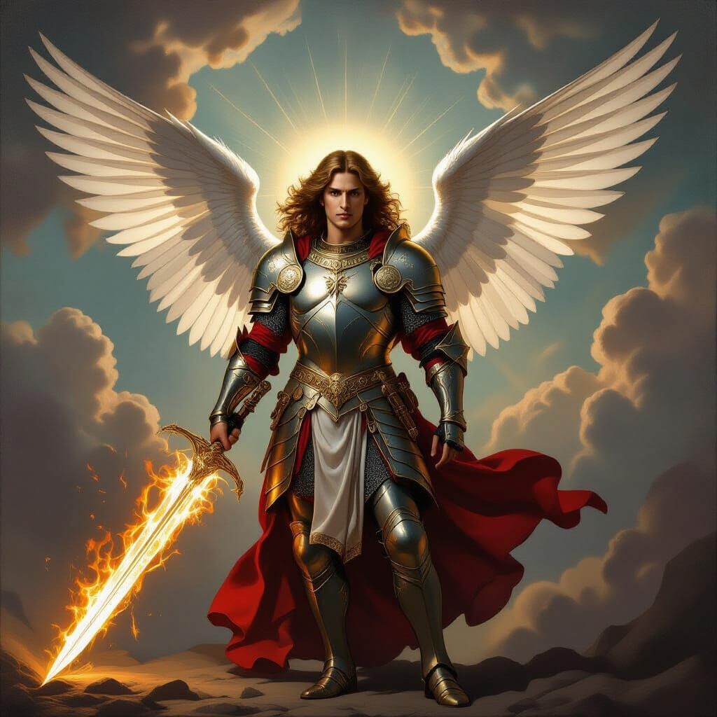 Archangel Michael in Dramatic Renaissance Style