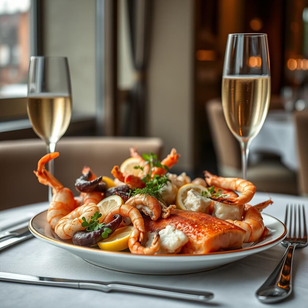Exquisite Seafood Platter in Haute Cuisine Restaurant