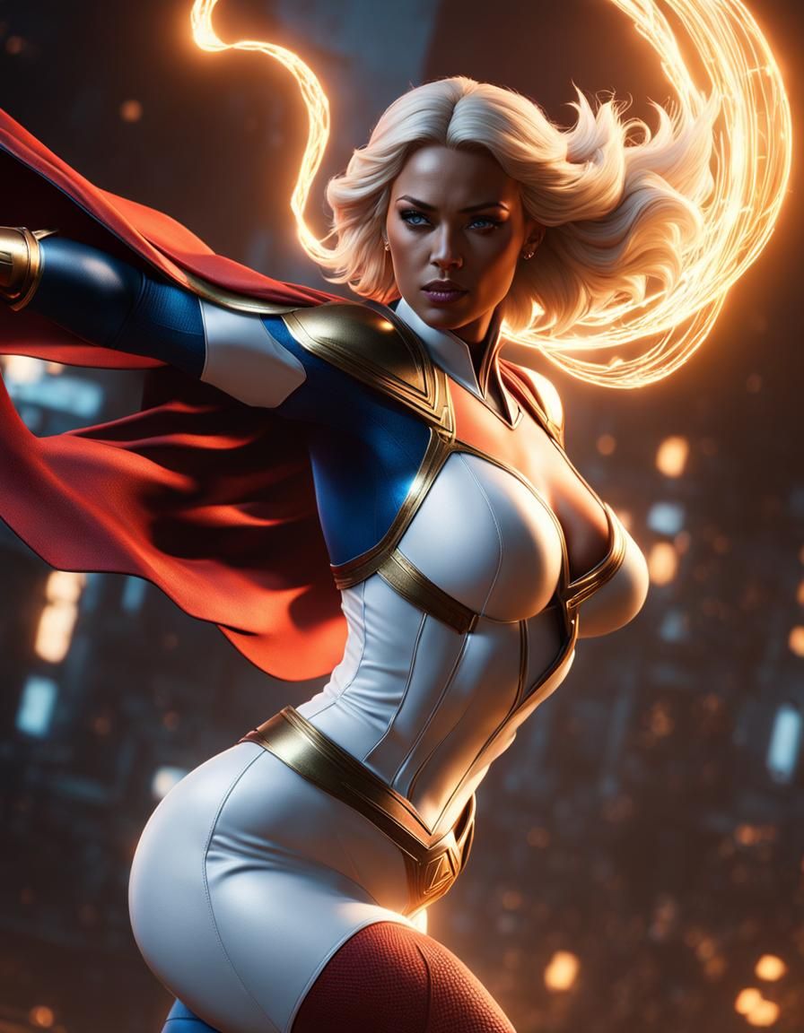 Power Girl in Dynamic, Detailed, Volumetric Lighting