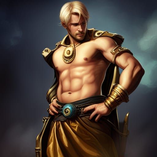 Roman Slave in Gold Silks: Sci-Fi Artstation