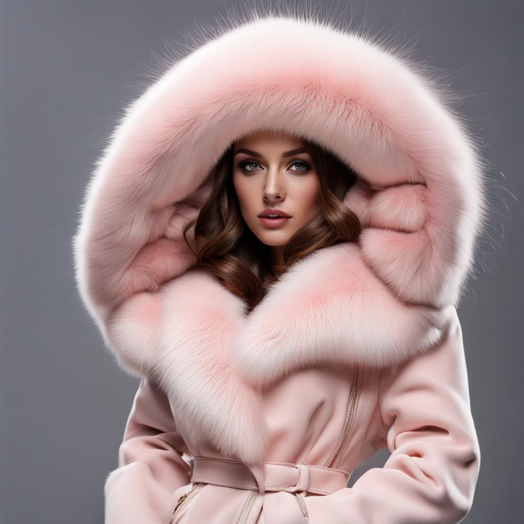 Detailed AI Image of a Thick Fur Coat
