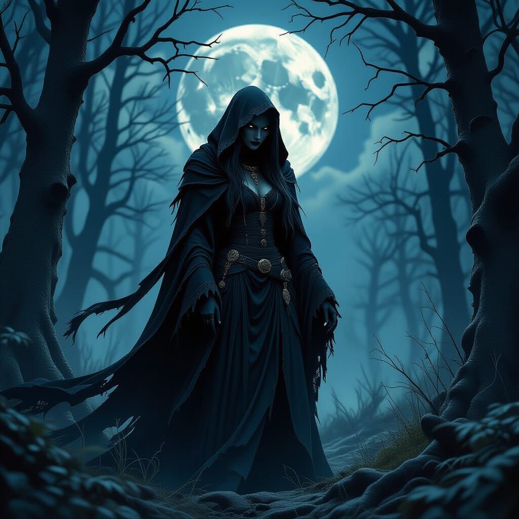 Female Demon Werewolf in Dark Romantic Fantasy Style