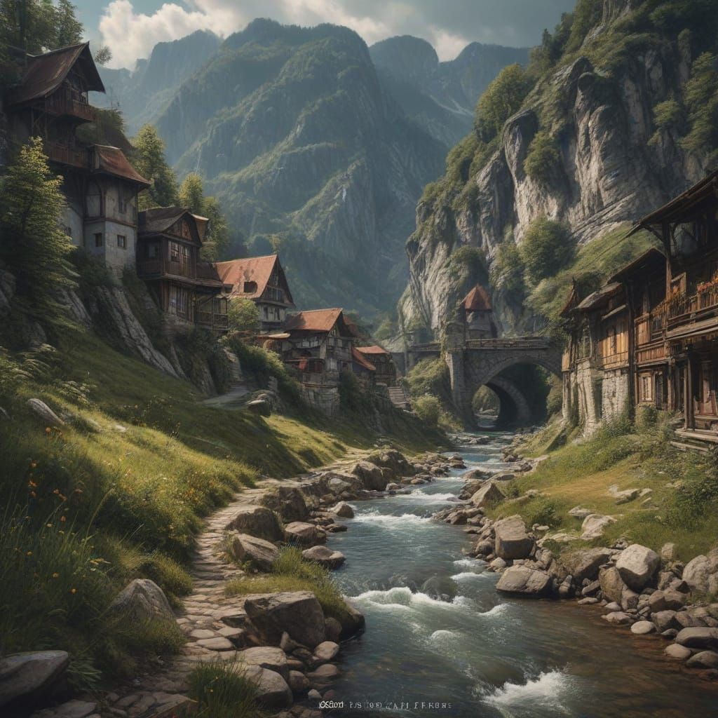 Surreal Transylvanian Landscape in Vibrant, Dreamlike Style