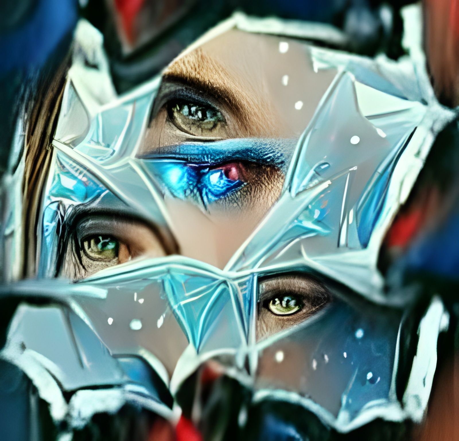 Crystal Blue Eyes: Piercing Digital Portrait
