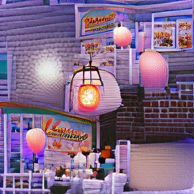 Nostalgic Lantern Cafe Interior