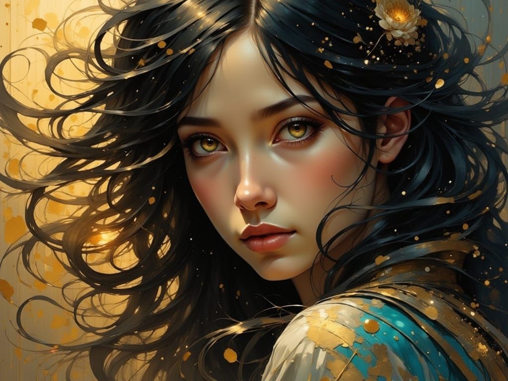 Ominous Portrait of Woman in Golden Hour Glow