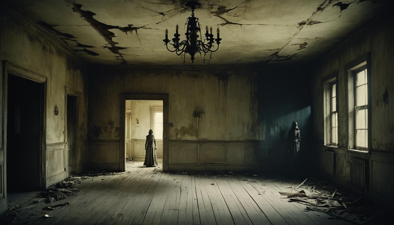 Creepy Haunted House Vintage Photo
