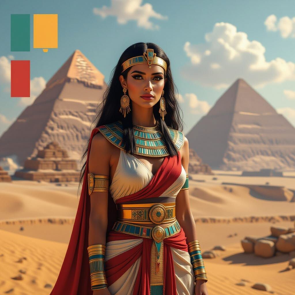 Modern Egyptian Queen in a Digital Matte Painting