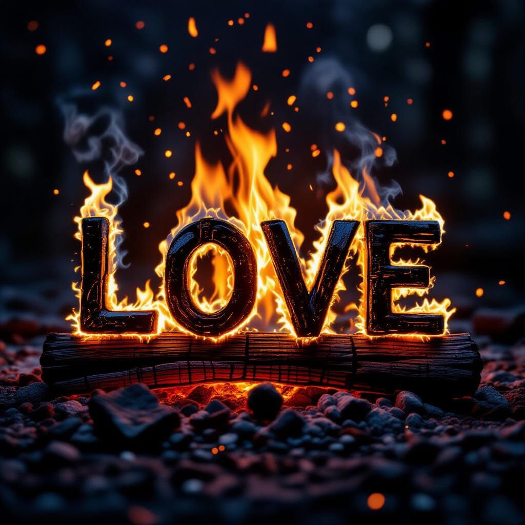 Burning LOVE Letters Glow Above, Embers Fall