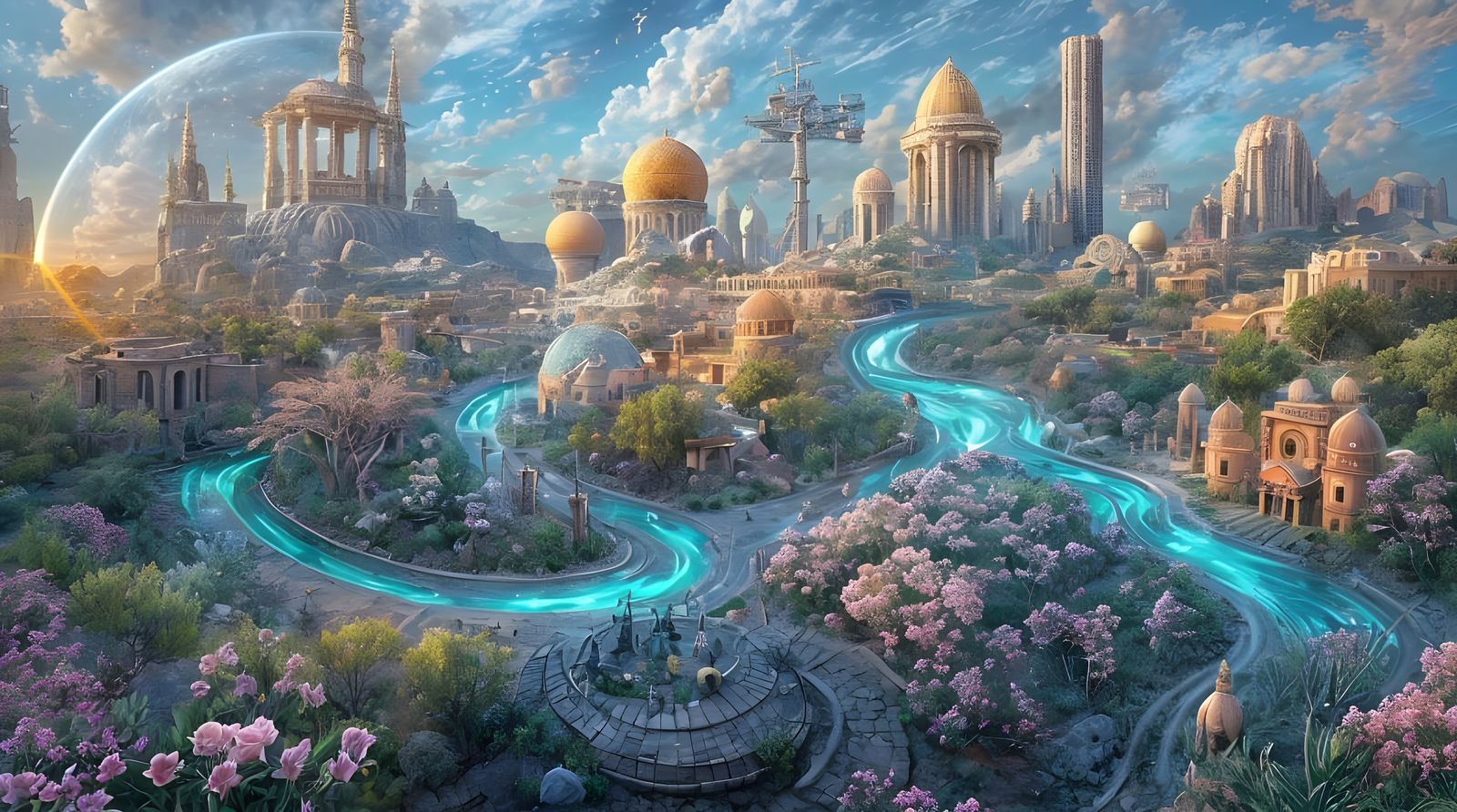 Dieselpunk Oasis: Roses in a Nuclear Sunset