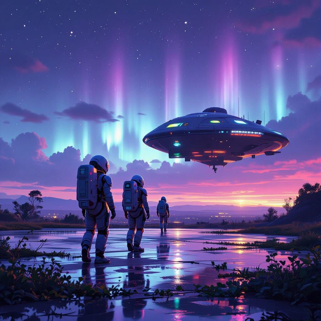 Dystopian Canberra Tracking Station with Hopeful Spaceship L...