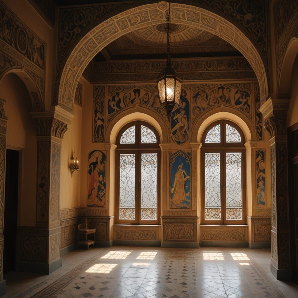 Aladdin in a Palace Treasure Room as a Cartoon