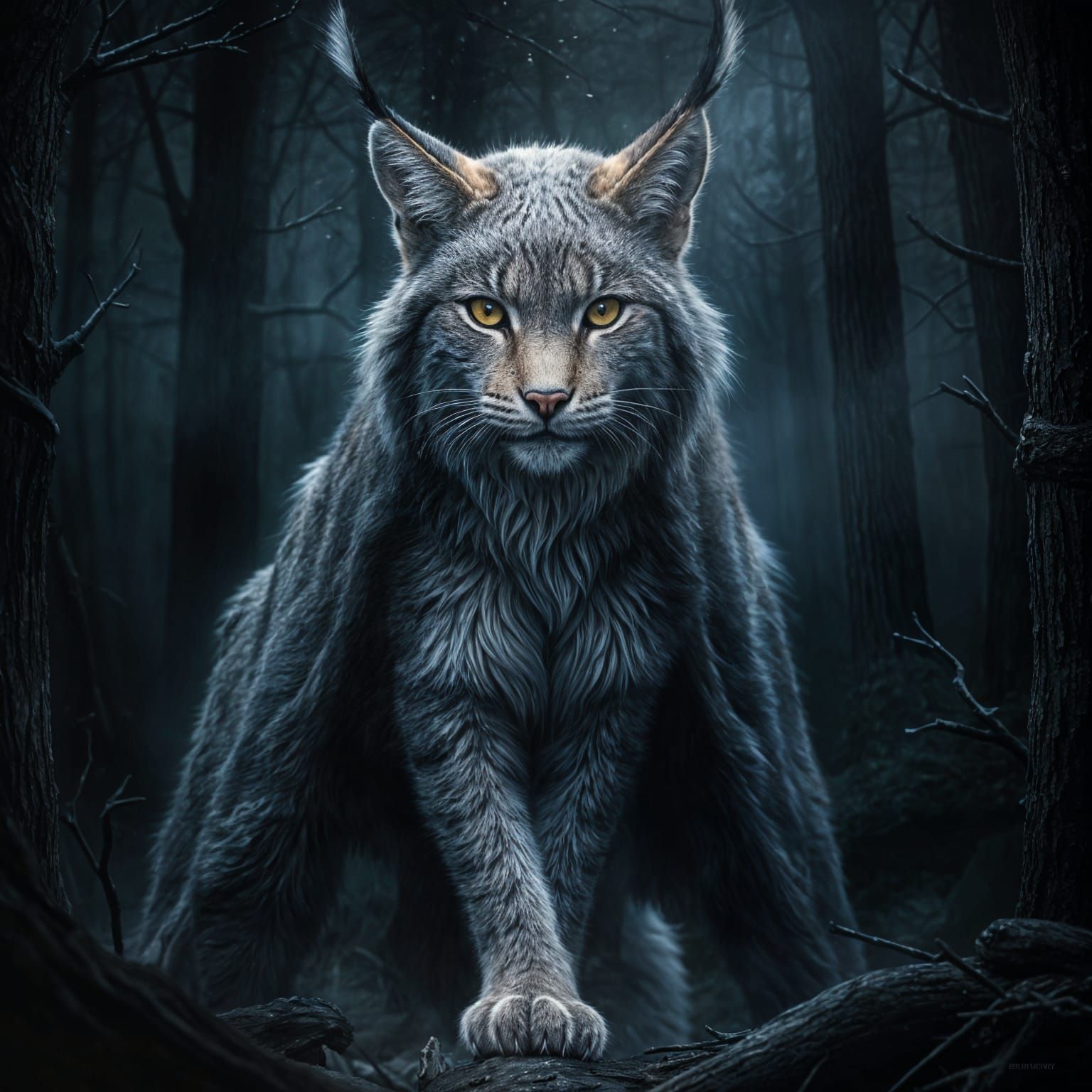 Regal Lynx Maine Cat Hybrid in Mystical Forest
