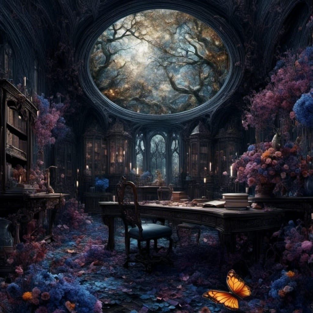 Magical Moon Elf Alchemist with Glass Vials