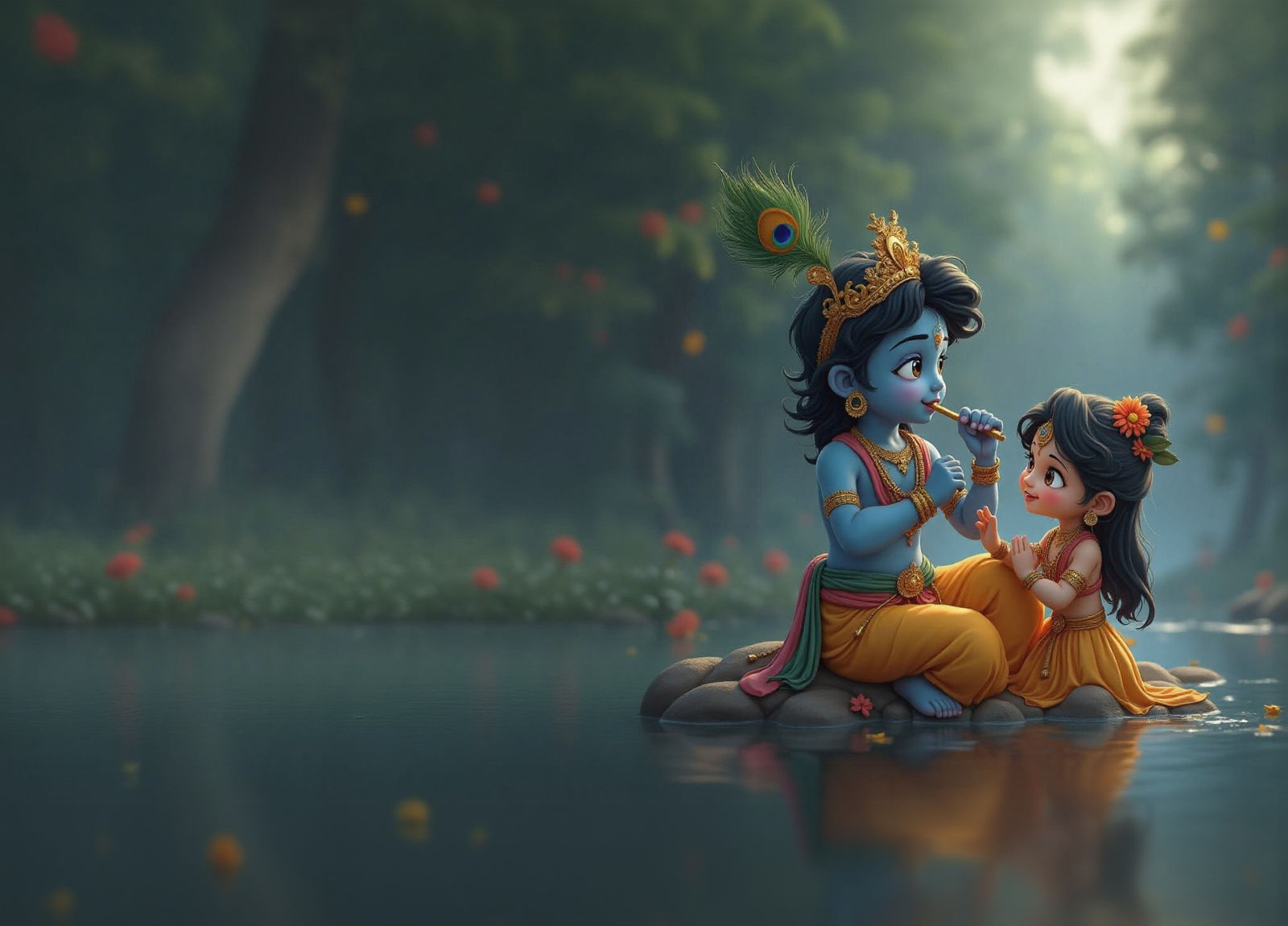 Radha Krishna: High-Resolution 4K Image of Hindu Deities