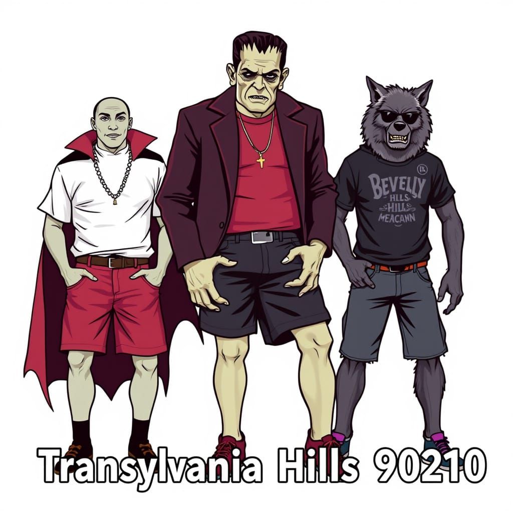Beverly Hills 90210, with Dracula, Frankenstein, and the Wol...