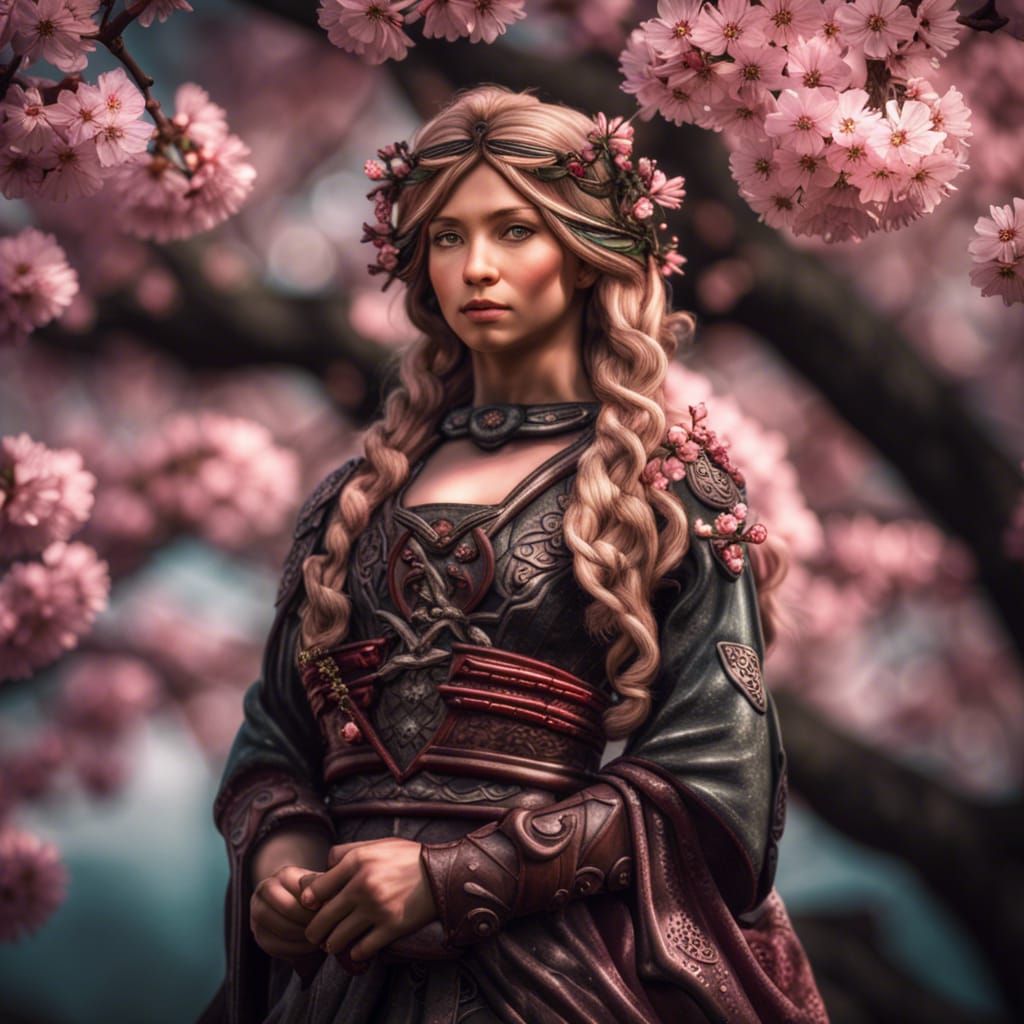 Celtic Fairy in Japanese Cherry Blossoms