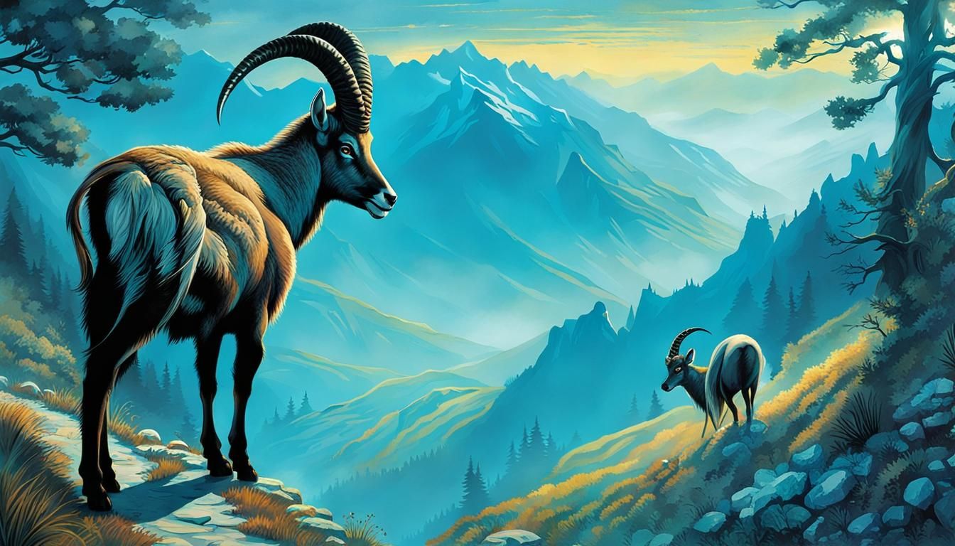 Ibex and Bandit in Lotte Reiniger Animation Style