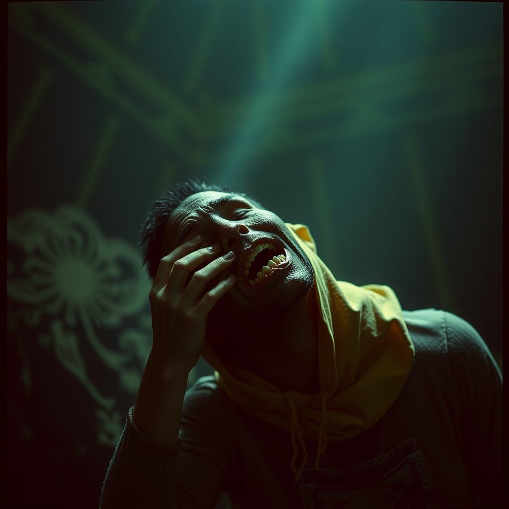 Mournful Sorrow: A Cinematic Film Still