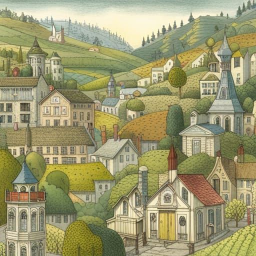 Imaginative Landscape Art with Intricate Details