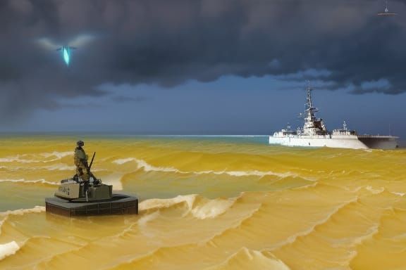 Battleship Sinking Comic Book Panel