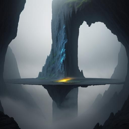Ethereal Glowing Bridge in a Surreal Landscape
