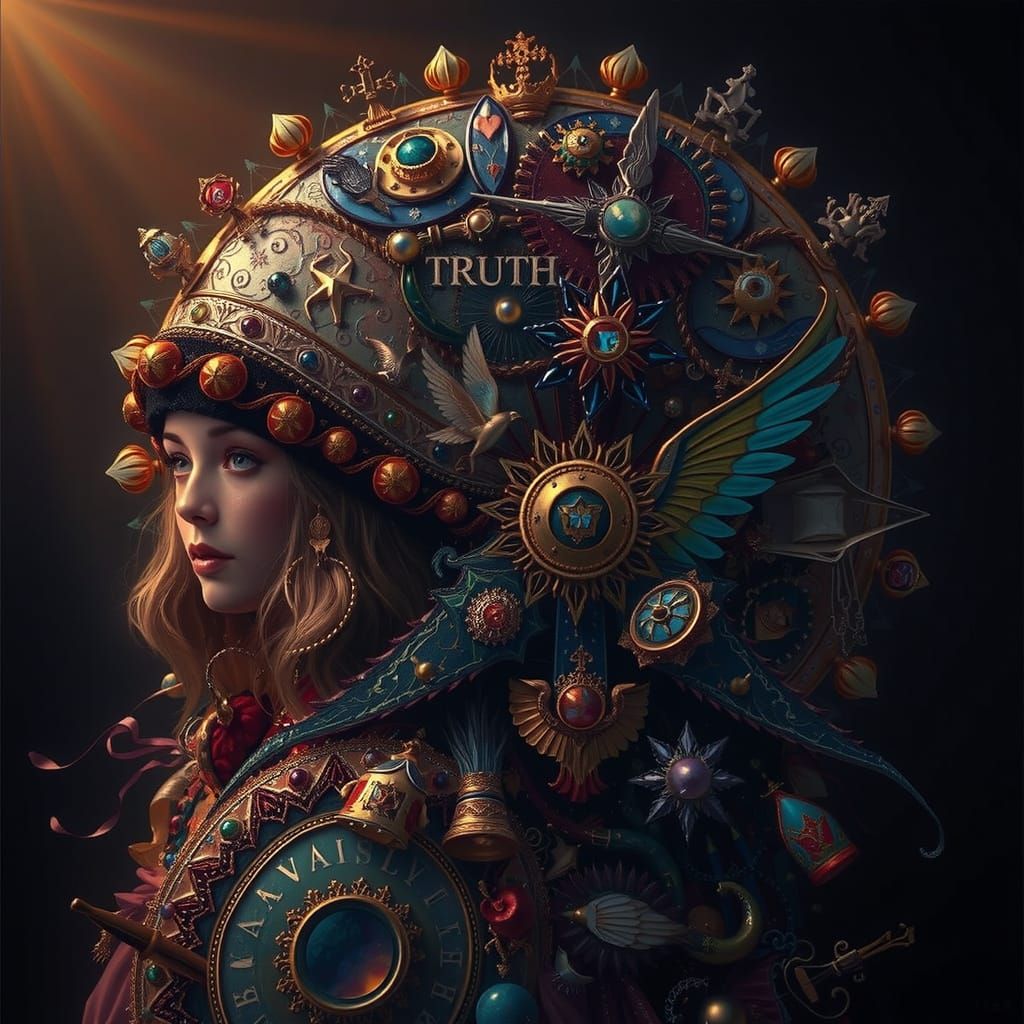 Masterpiece Painting of Beauty and Truth