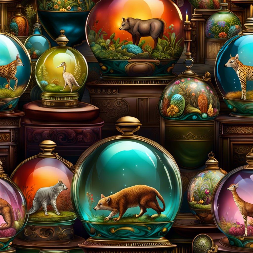 Victorian Shop of Magical Glass Animal Orbs