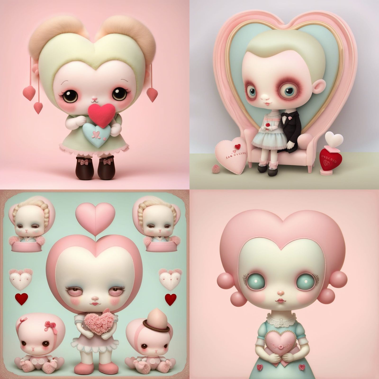 Pastel Plush Heart in Pop Surrealist Style