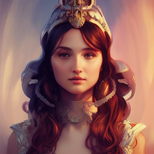Detailed Princess Portrait in Castle Setting