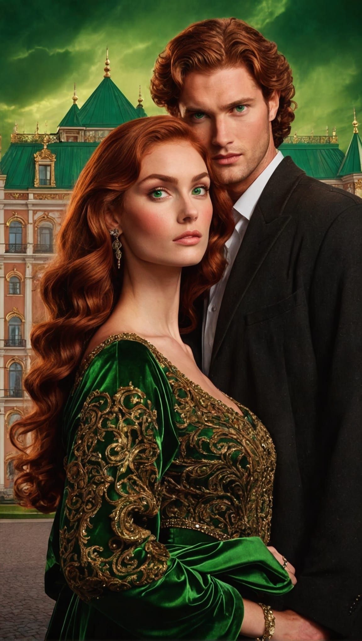 Romantic Russian Palace Scene with Wolf and Lion