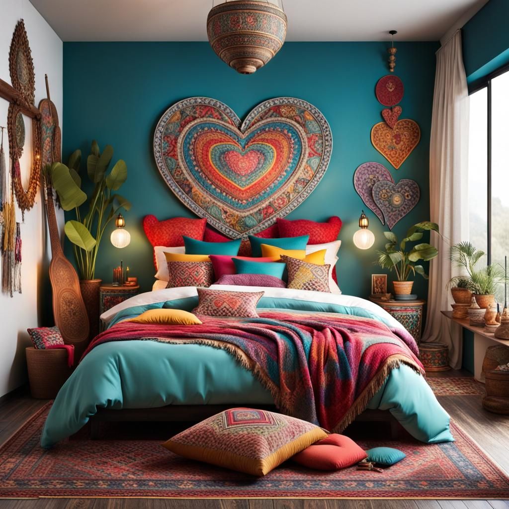A Bohemian-inspired bedroom