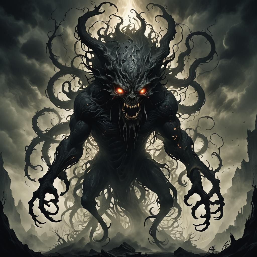 Eerie Shadow Creature of the Void: Cinematic Concept Art