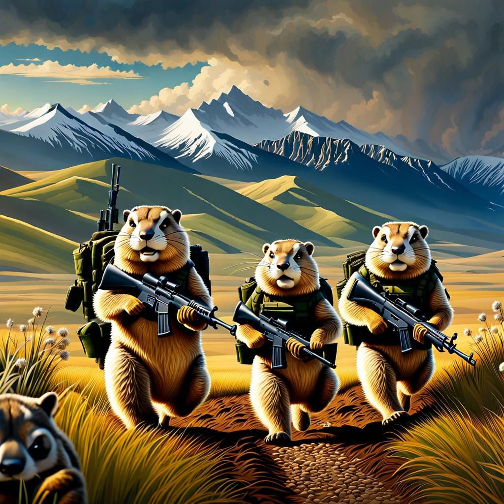Giant Gophers Uprising in Montana: Digital Matte Painting