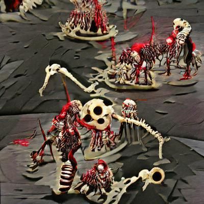 Nightmarish Blood Skeletons Emerging from Darkness