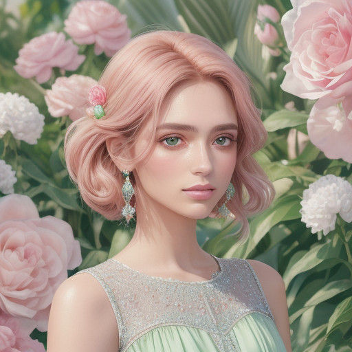 Elegant Young Woman in Pastel Hues