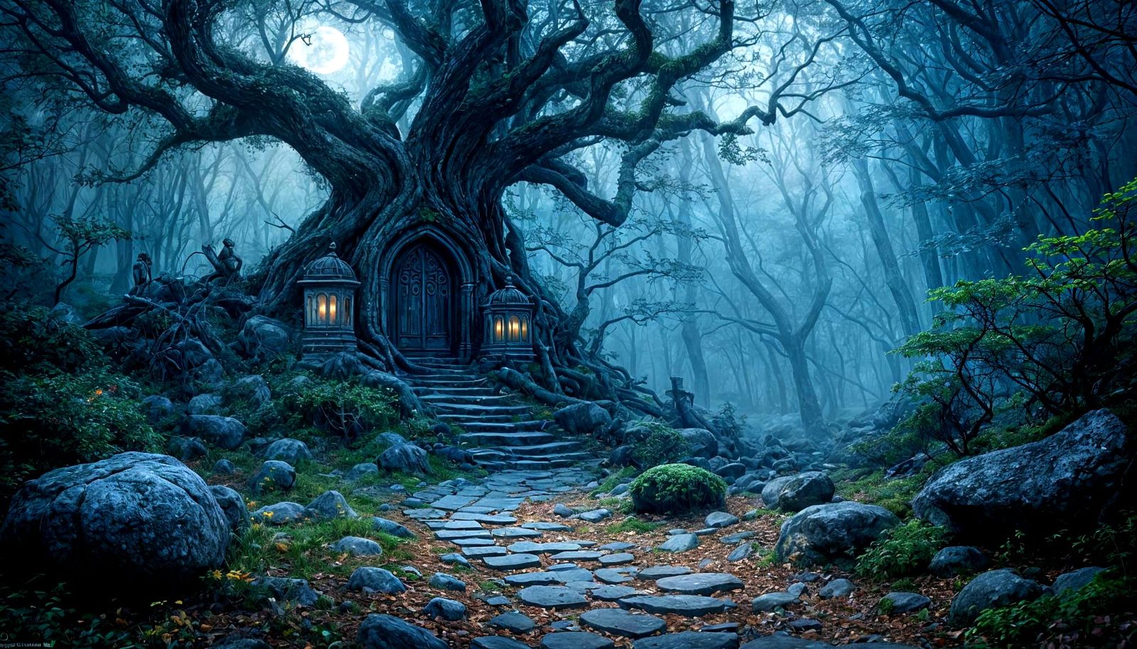 Enchanted Forest Whispering Secrets Under Moonlight