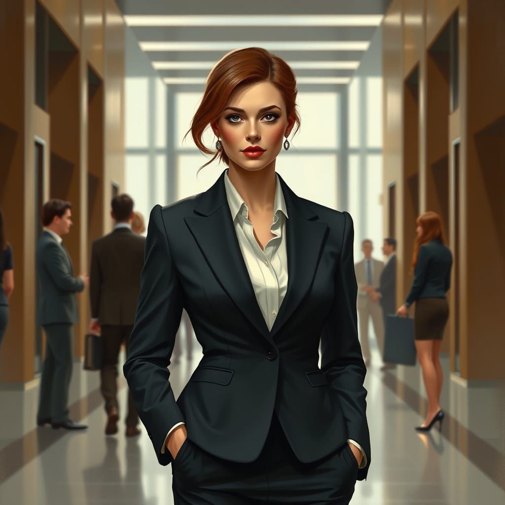 Elegant Woman in Formal Business Attire